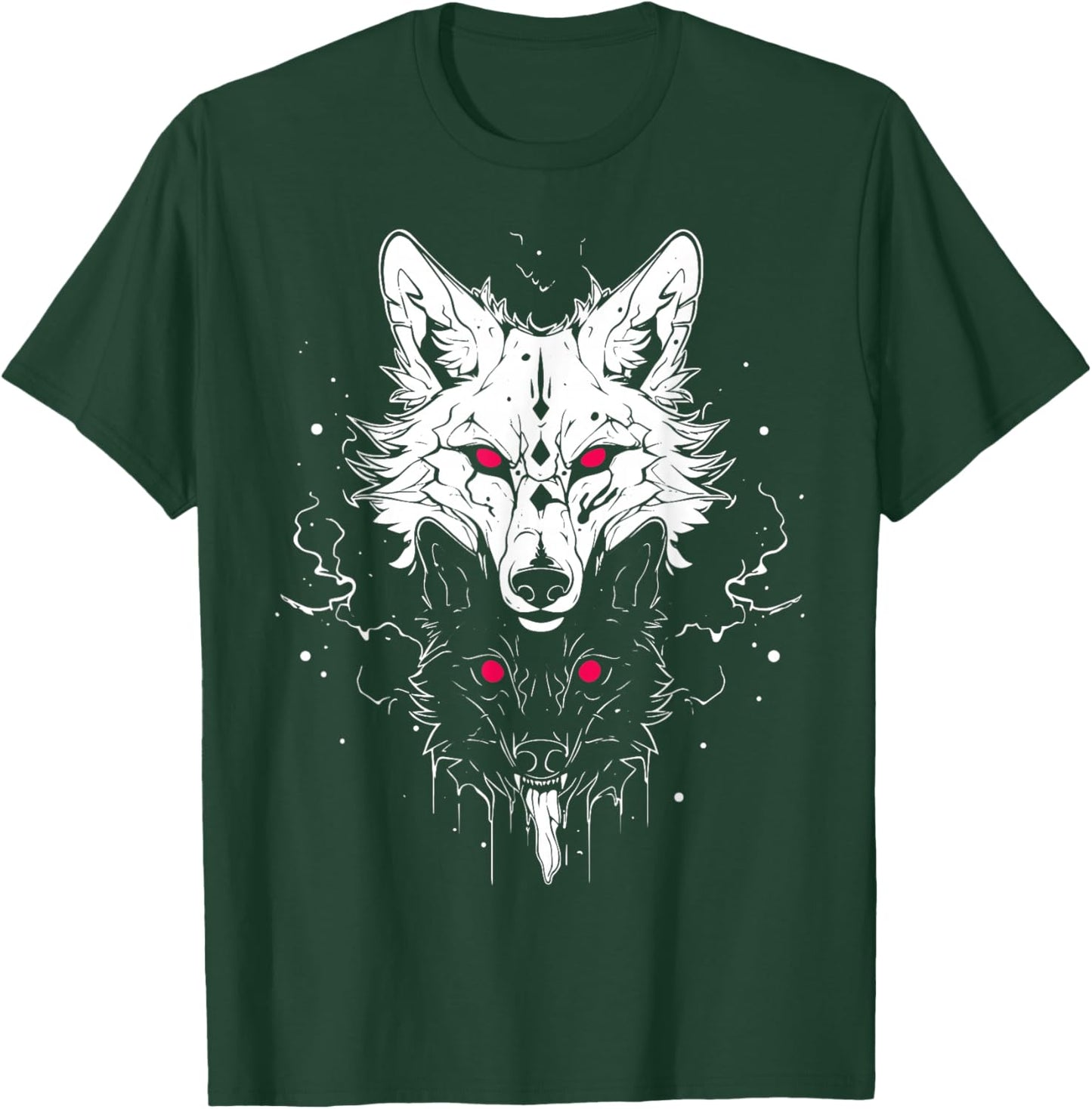 Occult Horror Witchy Gothic Furry Wolves | Wolf Fursona T-Shirt - T-Shirt | Forest