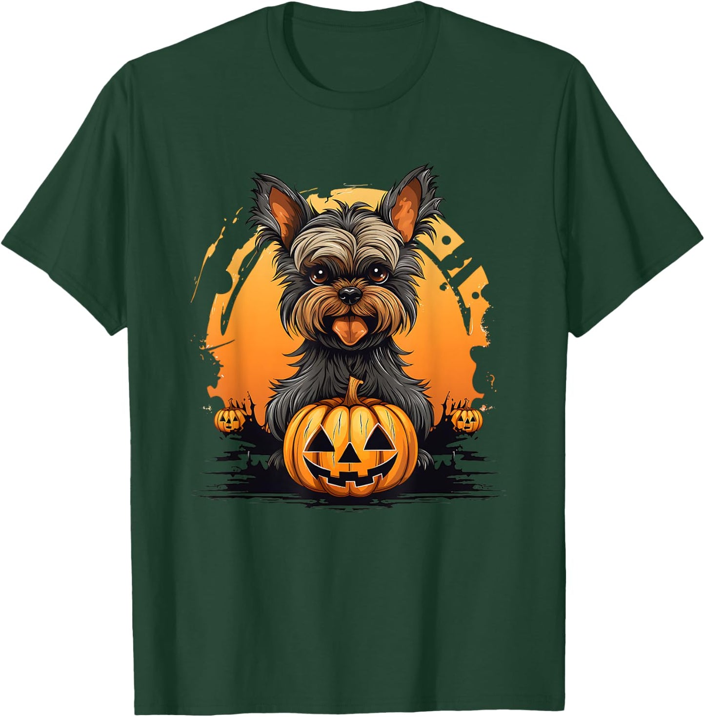 Halloween Dog Costume With Pumpkin Hocus Pocus T-Shirt - T-Shirt | Forest
