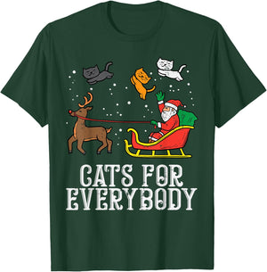 Cats for Everybody Christmas Cat Funny Xmas Women Santa T-Shirt - T-Shirt | Forest
