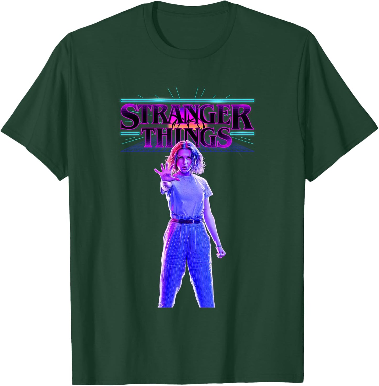 Stranger Things Retro Vintage Glow Gradient Eleven Portrait T-Shirt - T-Shirt | Forest