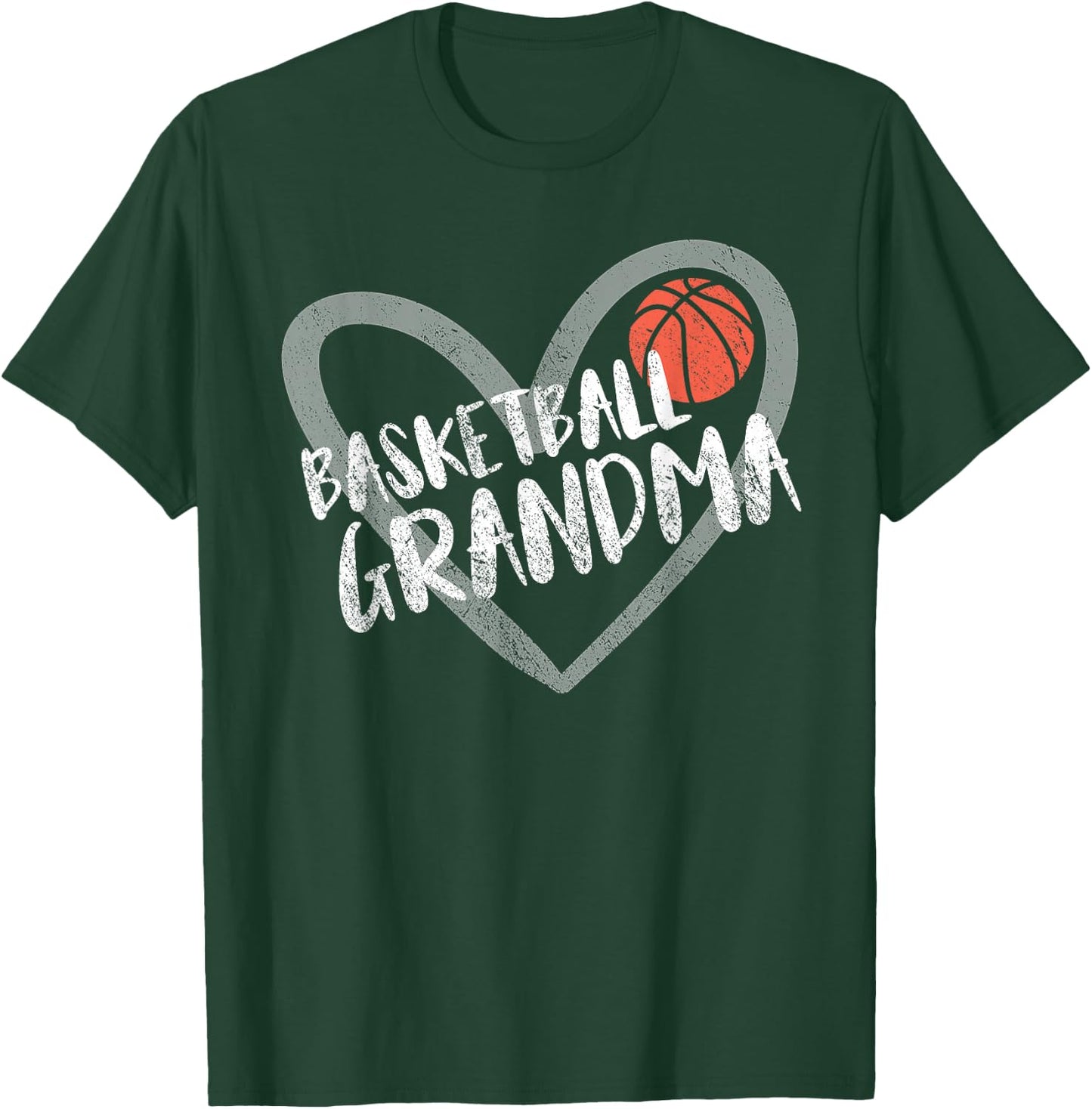 Basketball Grandma Heart T-Shirt - T-Shirt | Forest