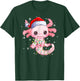 Christmas Axolotl Santa Hat Lights Japanese Cute Anime Xmas T-Shirt - T-Shirt | Forest