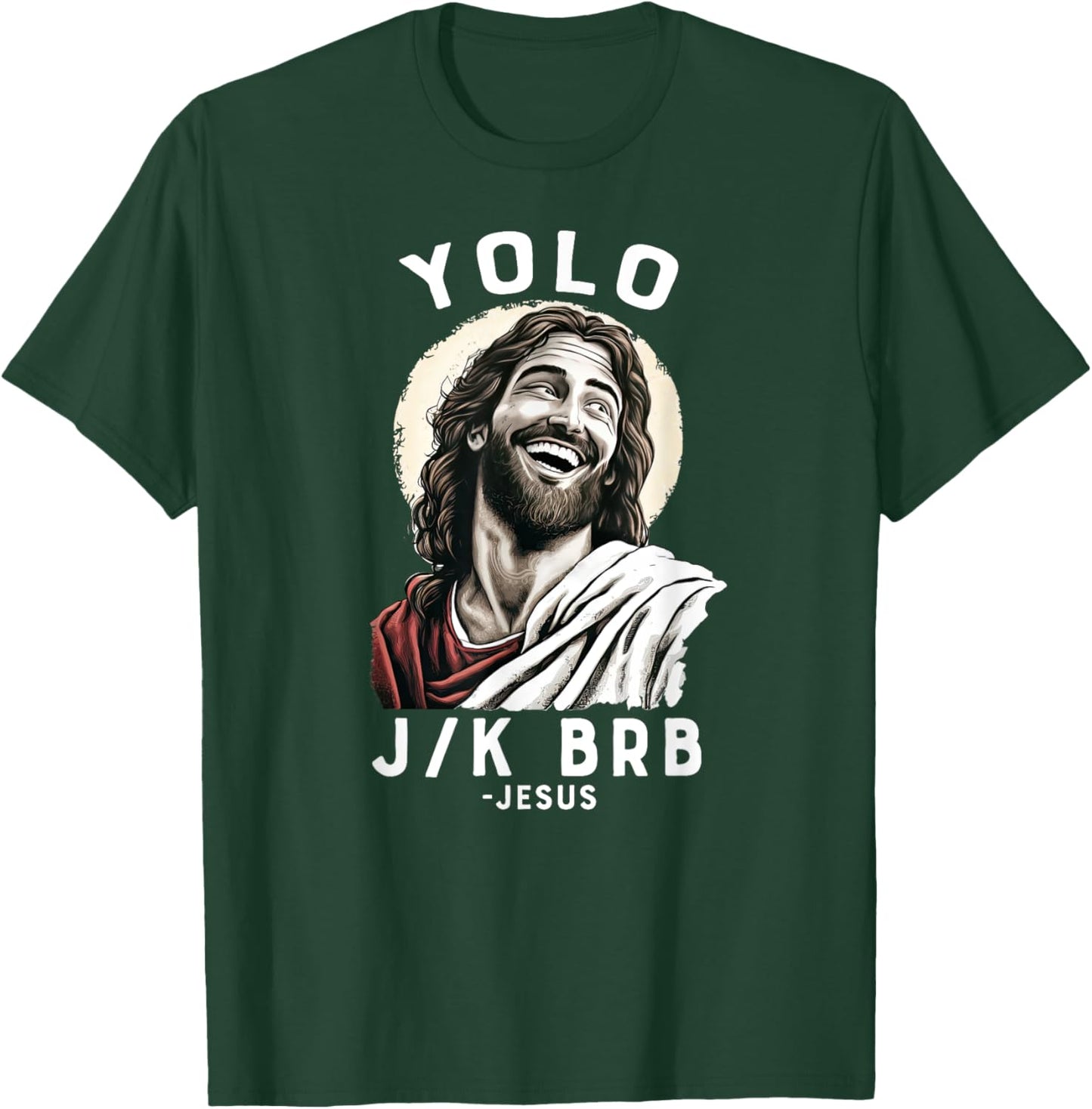 Team Jesus 28:6 Funny Christian Easter Jesus YOLO JK BRB - Black, Small T-Shirt - T-Shirt | Forest