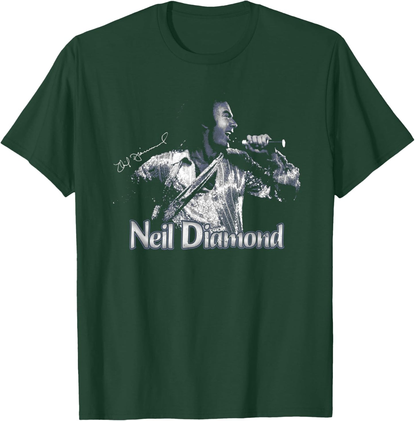 Official Neil Diamond Singing Photo T-Shirt - T-Shirt | Forest