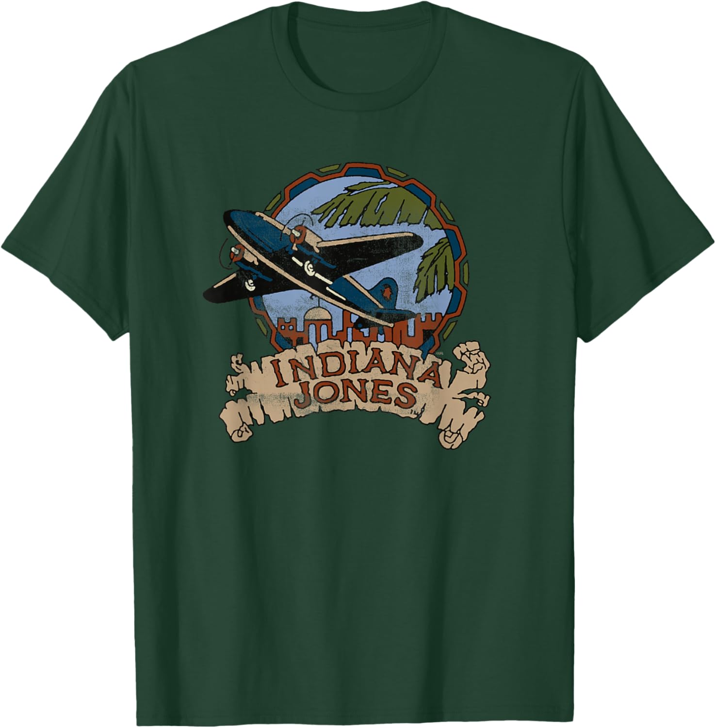 Lucasfilm Indiana Jones Adventure Plane Vintage Small T-Shirt - T-Shirt | Forest