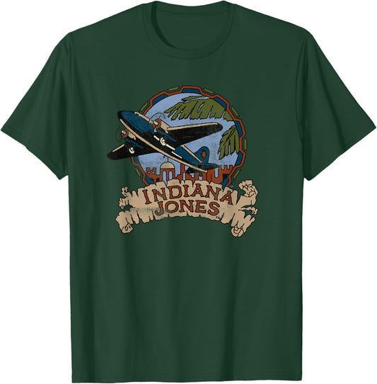 Lucasfilm Indiana Jones Adventure Plane Vintage Small T-Shirt - T-Shirt | Forest