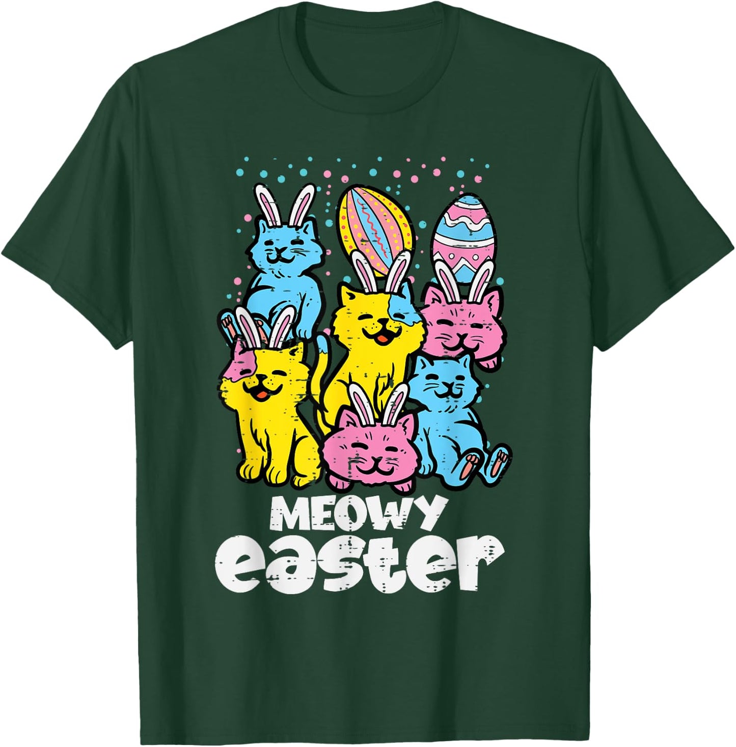 Meowy Easter Bunny Cats Spring Animal Pet Women Girls Kids T-Shirt - T-Shirt | Forest