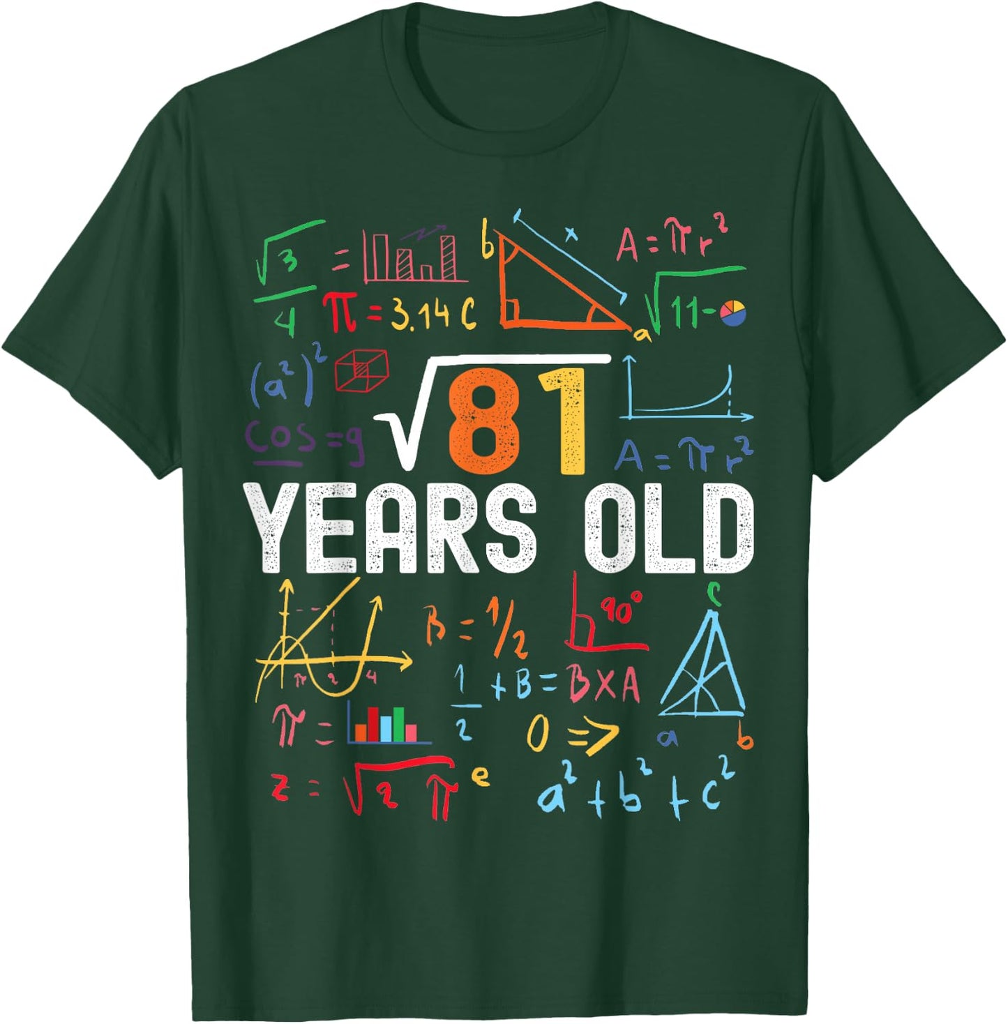 Square Root Of 81 9th Birthday 9 Years Old Birthday T-Shirt - T-Shirt | Forest