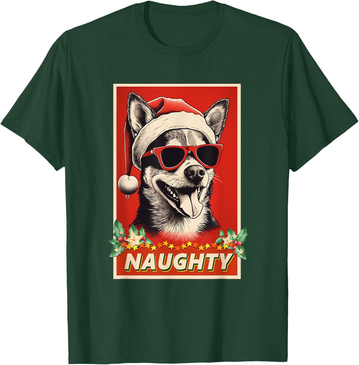 Funny Huskita Christmas Naughty Vintage T-Shirt - T-Shirt | Forest