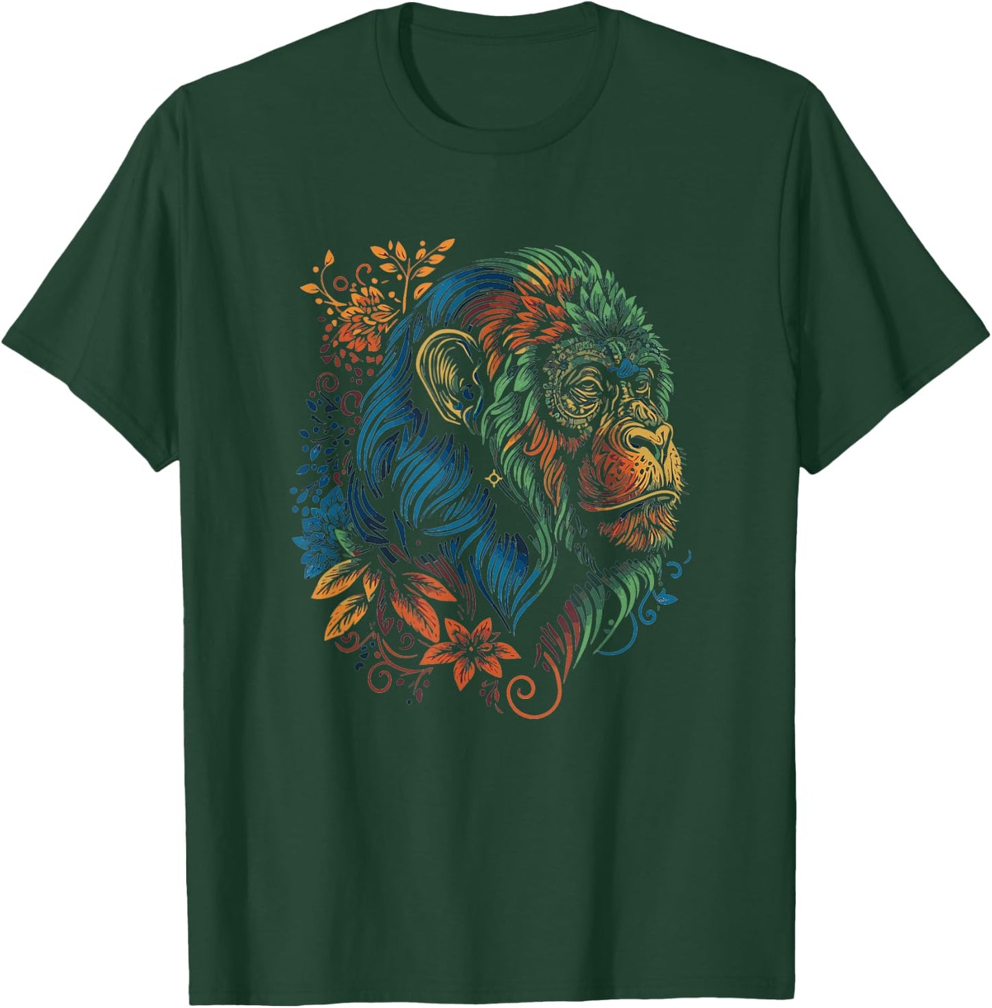 Artistic Abstract Howler Monkey Art Ape Lover Monkey T-Shirt - T-Shirt | Forest