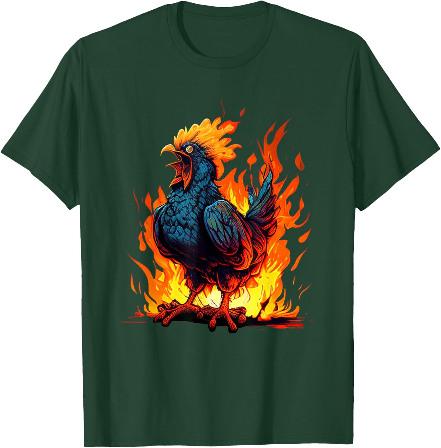 Angry Rooster for Hot Chicken and Hell Roosters Lovers T-Shirt - T-Shirt | Forest
