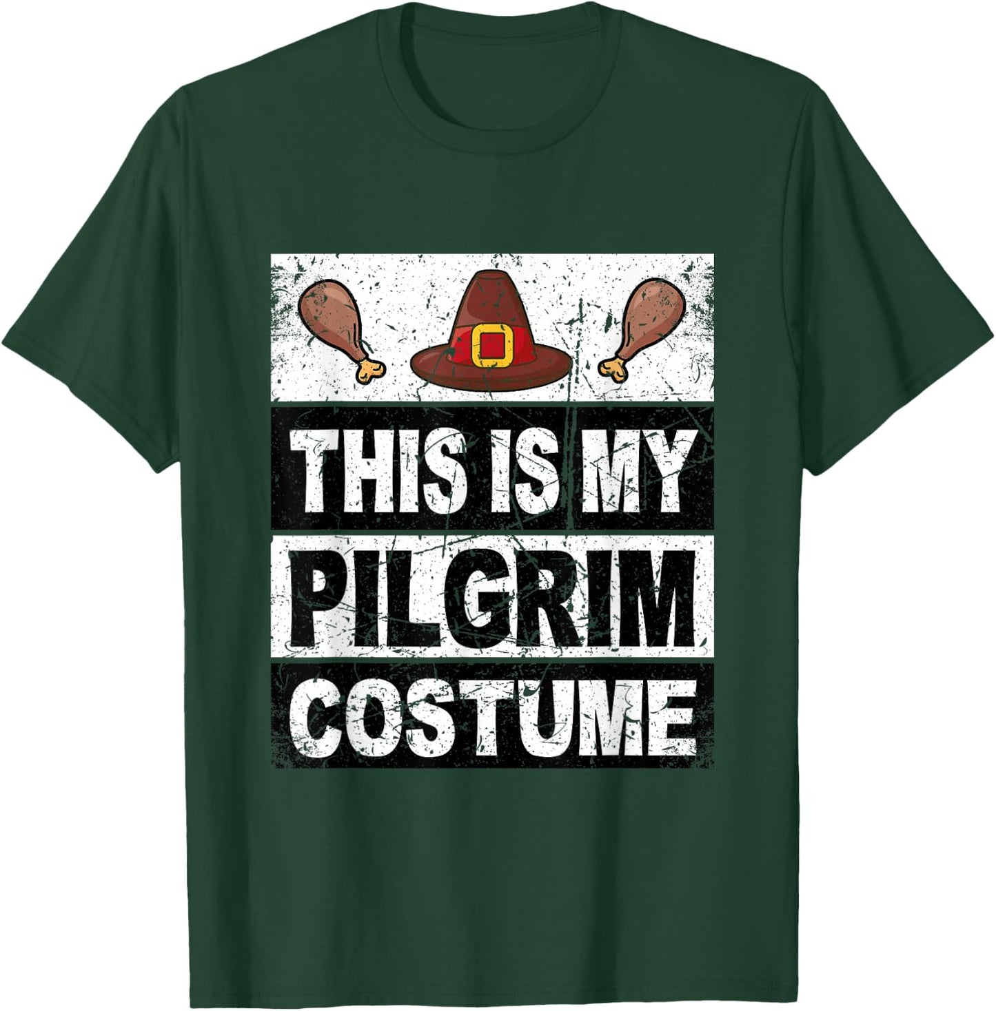 Retro Thanksgiving Shirt Pilgrim Costume Turkey Day Men Boys T-Shirt - T-Shirt | Forest