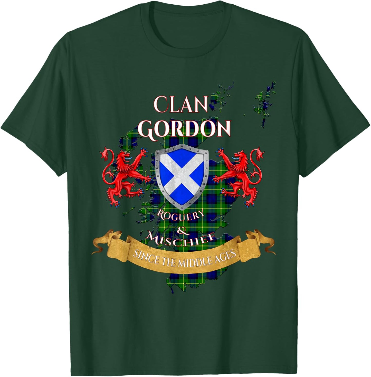 Gordon Scottish Family Clan Middle Ages Mischief T-Shirt - T-Shirt | Forest