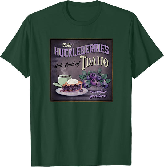 Vintage Idaho Huckleberry Huckleberries Novelty Souvenir T-Shirt - T-Shirt | Forest