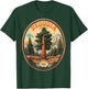 Sequoia National Park Tree Illustration Hiking Retro Badge T-Shirt - T-Shirt | Forest