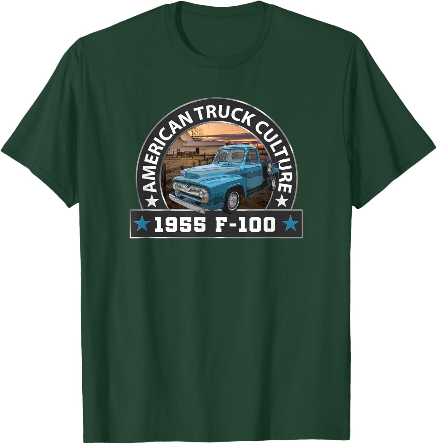 Vintage 1955 F100 Pickup Truck, Big Blue, Classic Trucks T-Shirt - T-Shirt | Forest