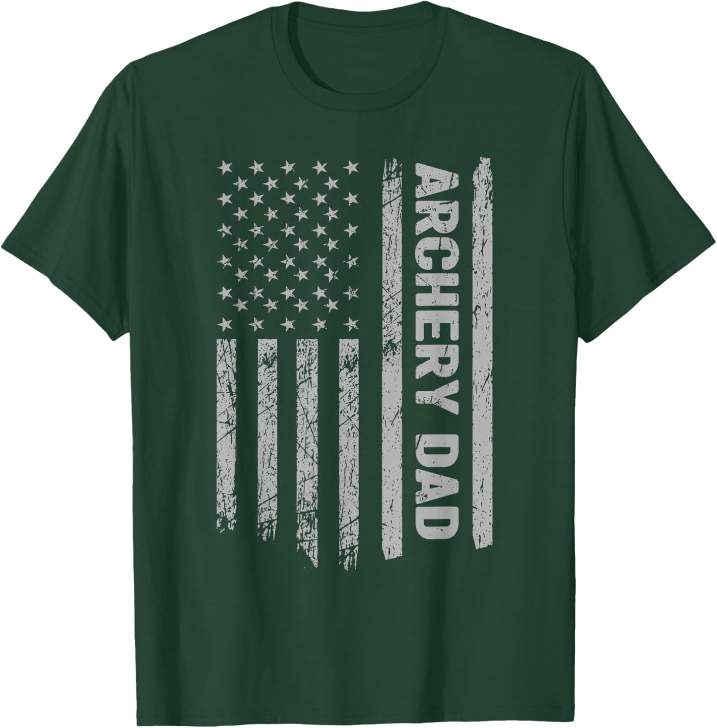 Funny Archery Dad America US Flag Patriot - Vintage Archer T-Shirt - T-Shirt | Forest