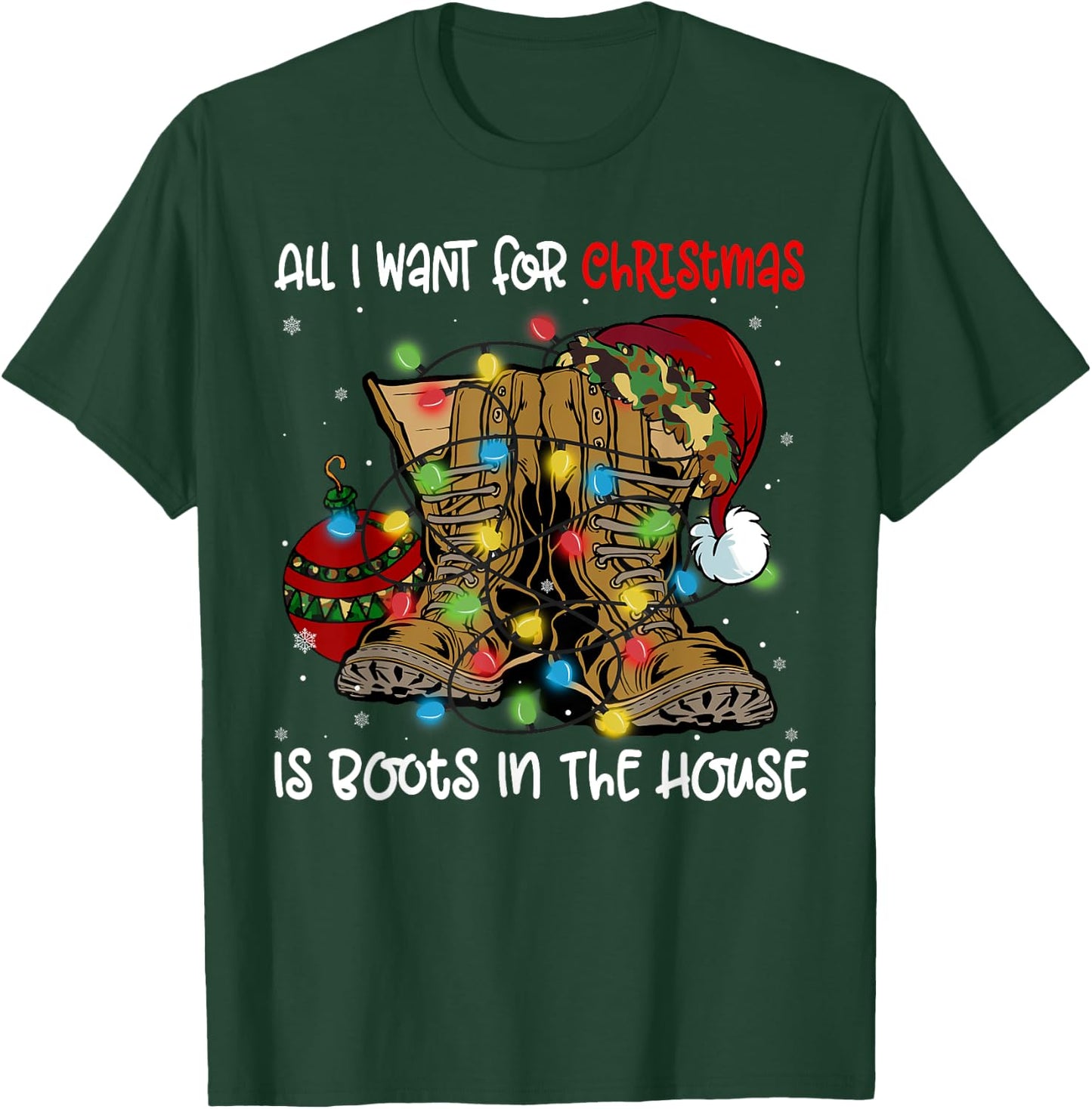 All I Want For Christmas Is Boots In The House Santa Hat T-Shirt - T-Shirt | Forest