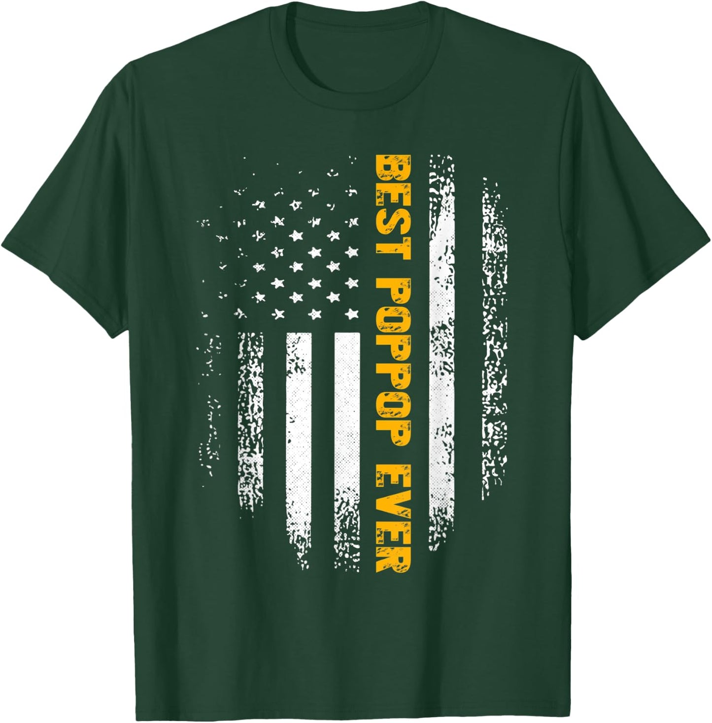 Vintage Best Poppop Ever American Flag Father's Day Gift T-Shirt - T-Shirt | Forest