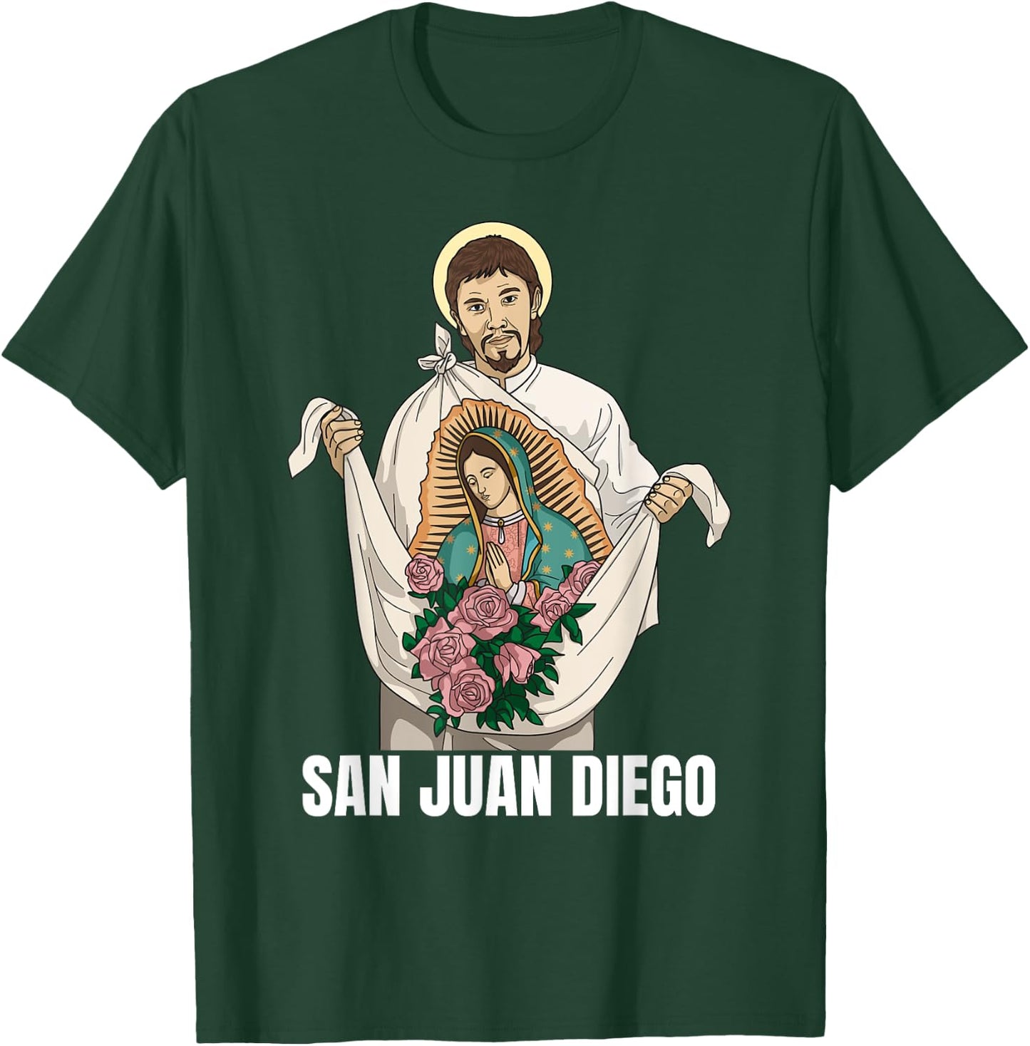 Saint Juan Diego Guadalupe Catholic T-Shirt - T-Shirt | Forest