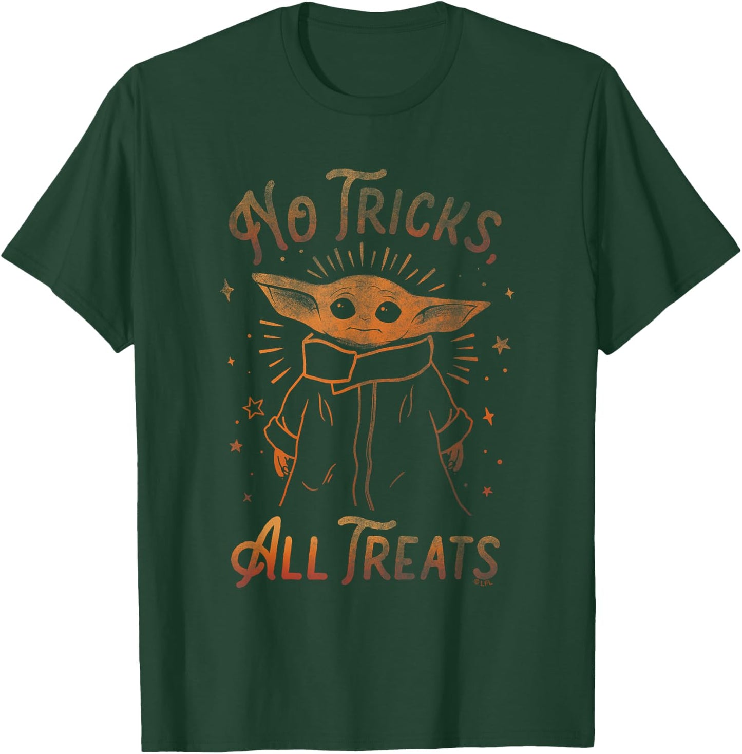 Star Wars: The Mandalorian Halloween All Treats Distressed T-Shirt - T-Shirt | Forest