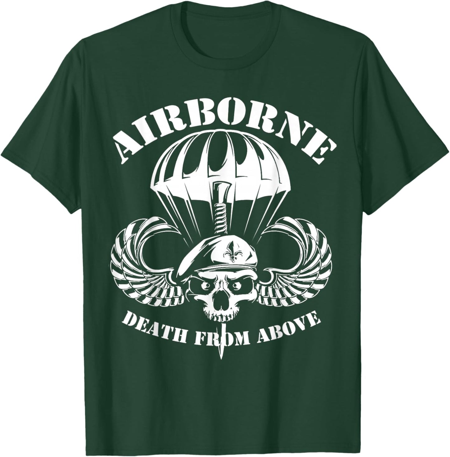 Death From Paratrooper Above US Airborne Division Veteran T-Shirt - T-Shirt | Forest