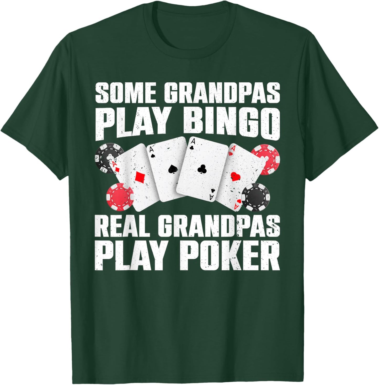 Cool Poker Lover Art for Grandpa Men Casino Card Gambling Small T-Shirt - T-Shirt | Forest