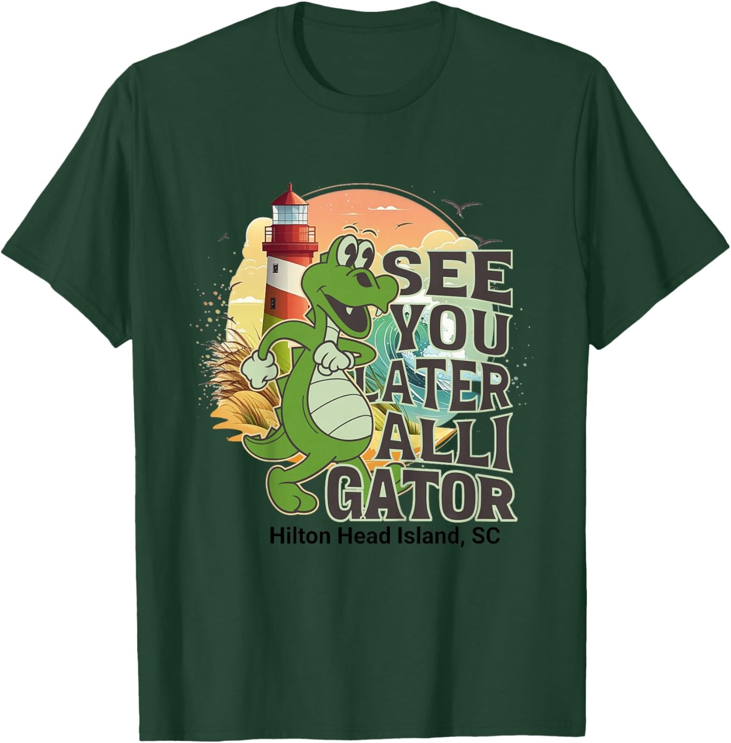 Kids Hilton Head Island South Carolina See You Later Alligator T-Shirt - T-Shirt | Forest