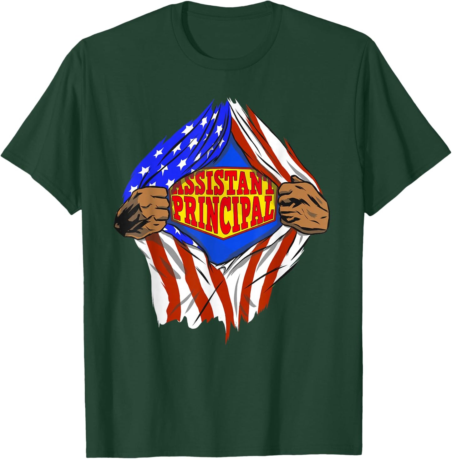 Funny Super Assistant Principal Hero Job T-Shirt - T-Shirt | Forest