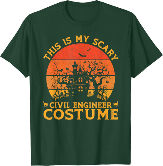 Civil Engineer Matching This is My Scary Halloween Costume T-Shirt - T-Shirt | Forest