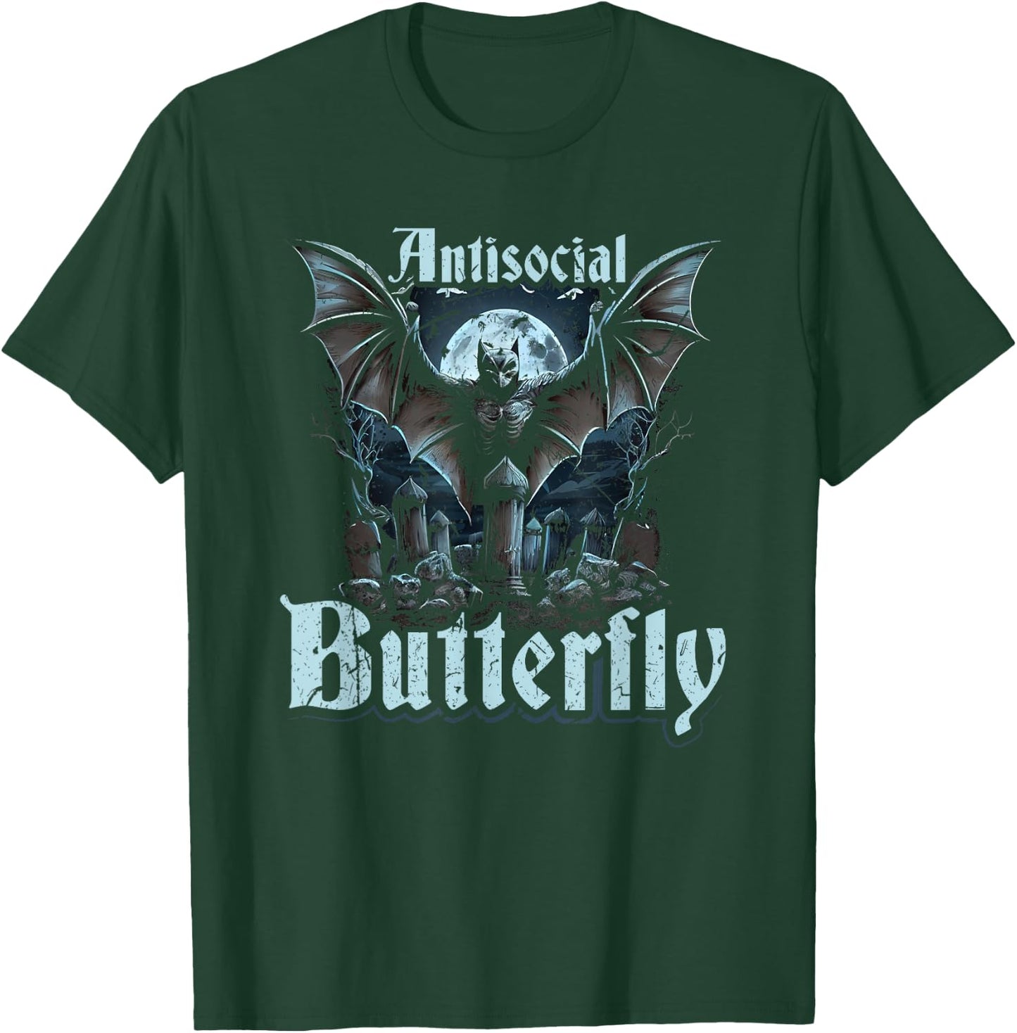 Antisocial Butterfly, Gothic Subculture Emo Bat Goth T-Shirt - T-Shirt | Forest
