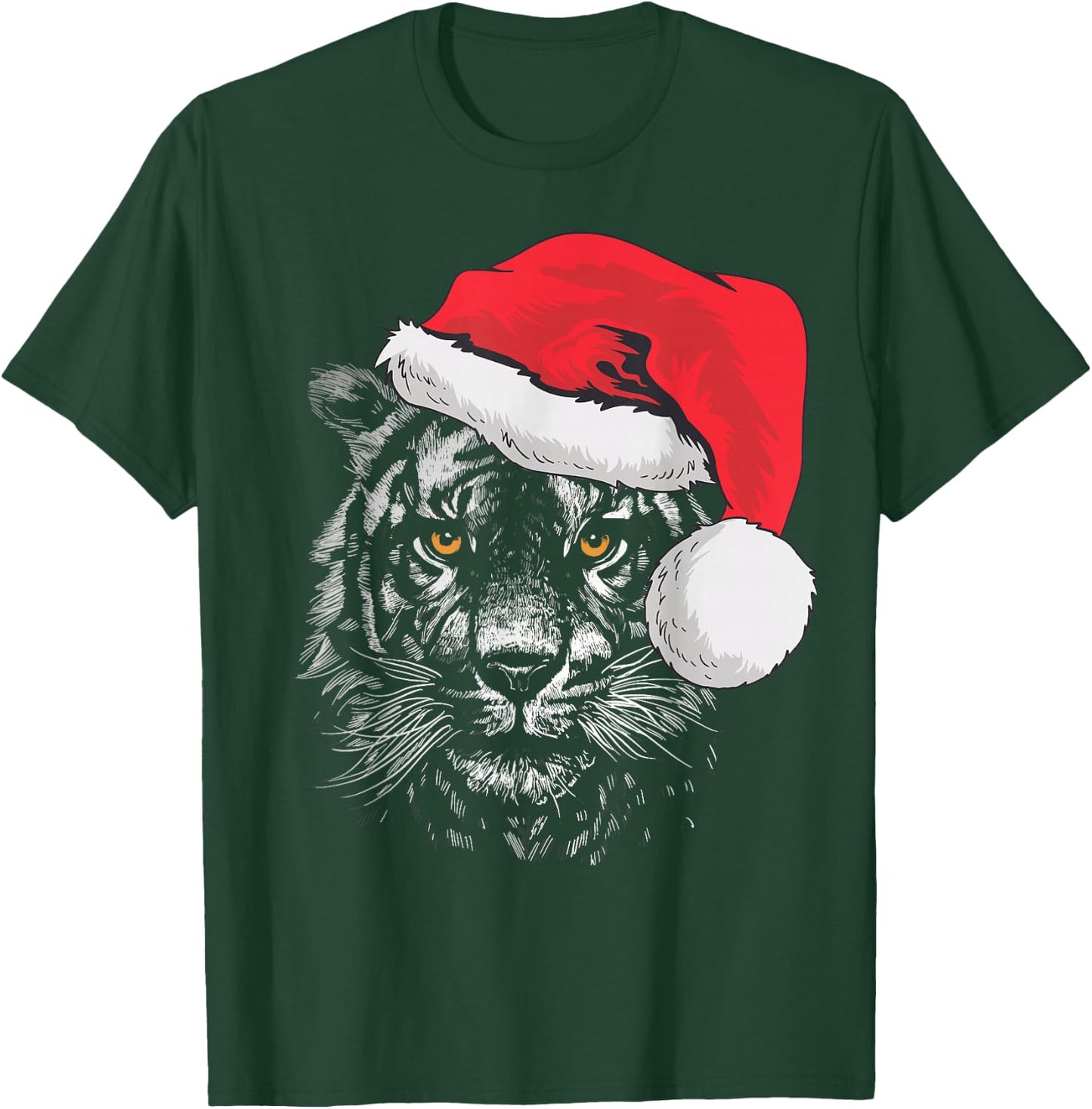 Tiger Shirts Men & Kids Tiger Santa Christmas 2025 T-Shirt - T-Shirt | Forest