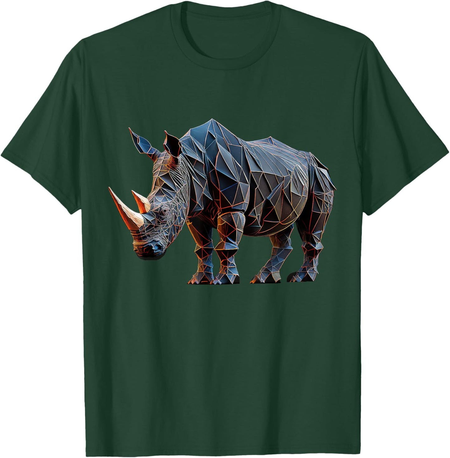 Rhino Art Polygon Animal Rhino T-Shirt - T-Shirt | Forest