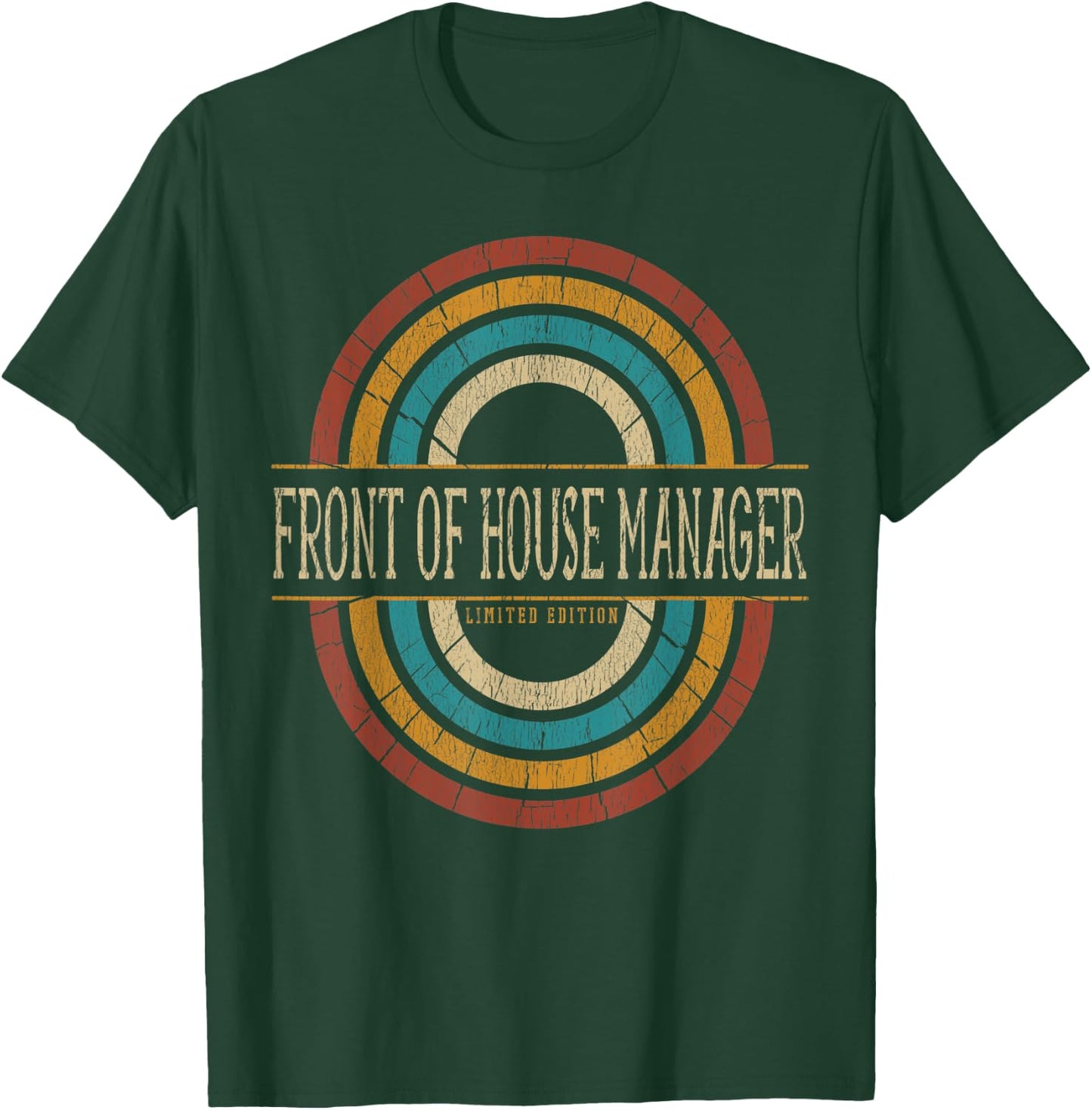 Front Of House Manager Vitnage Retro T-Shirt - T-Shirt | Forest