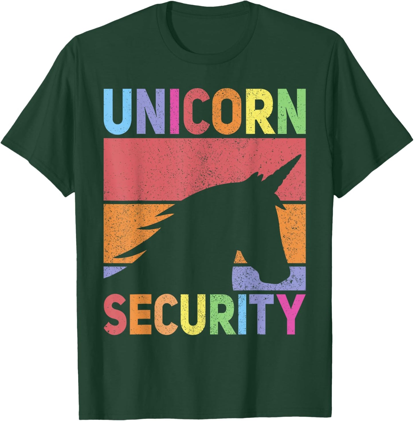 Unicorn Security Retro Unicorn Costume Men Women Unicorn T-Shirt - T-Shirt | Forest