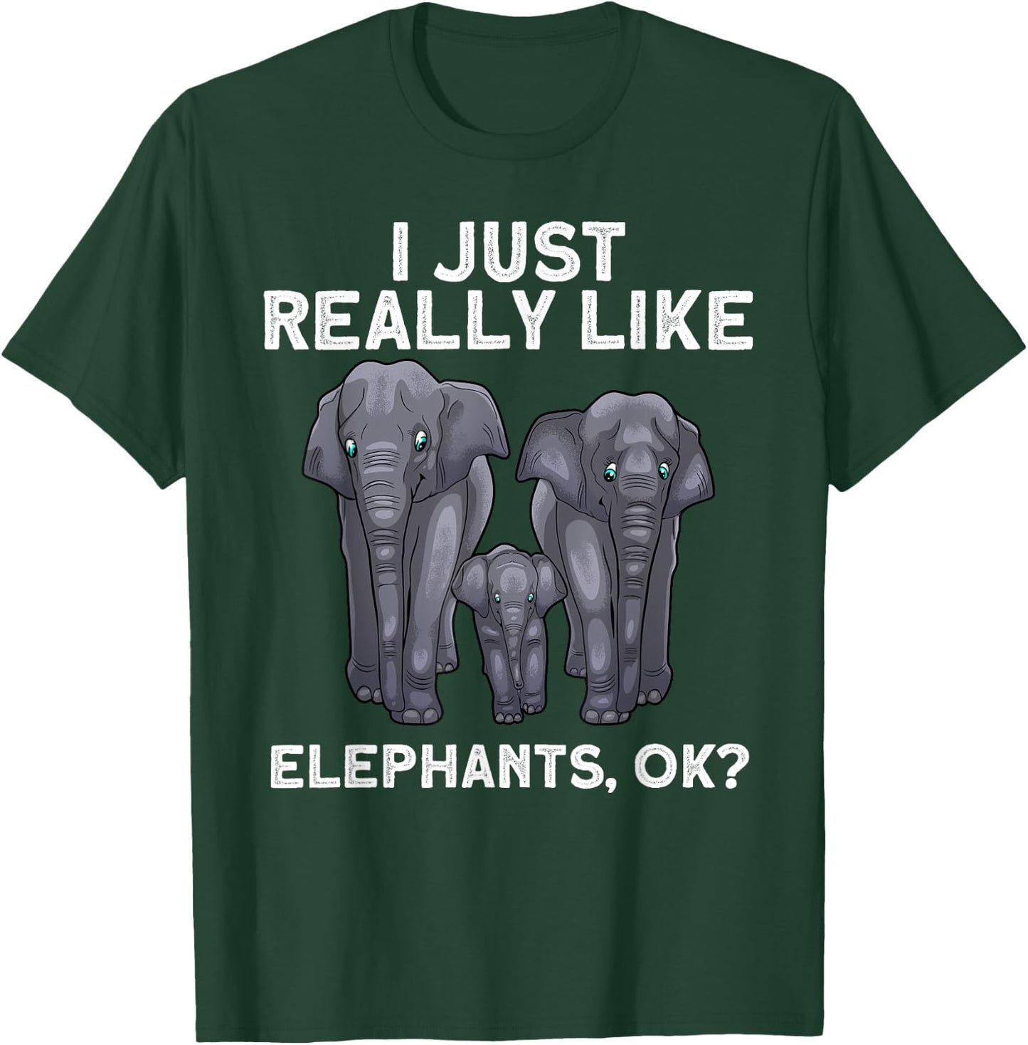 Cute Elephant Women Kids Land Animal Elephant Lover T-Shirt - T-Shirt | Forest