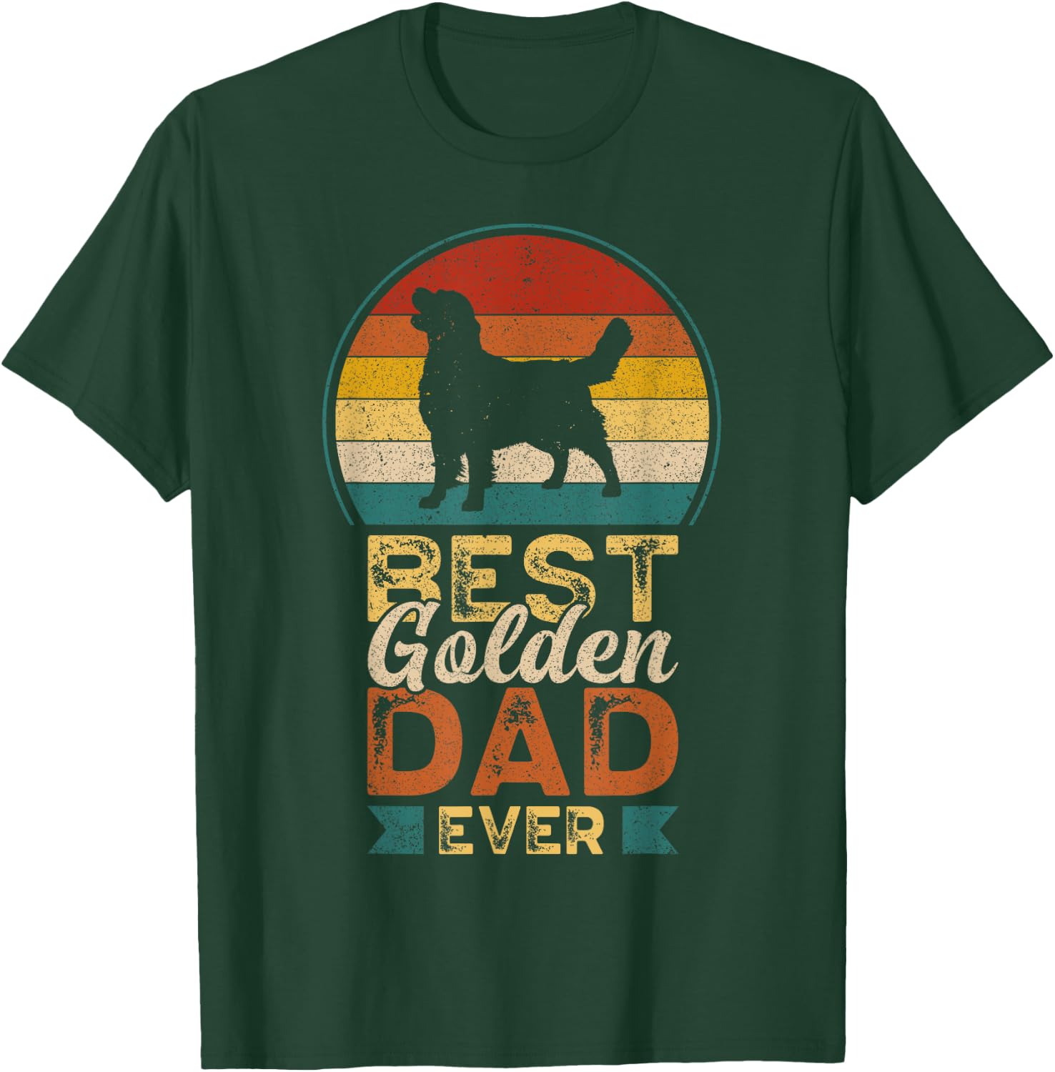 Best Golden Dad Ever, Father's Day, Golden Retriever Daddy T-Shirt - T-Shirt | Forest