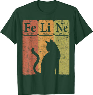 Feline Cat Periodic Table Elements Cat Lover Cat Scientist T-Shirt - T-Shirt | Forest