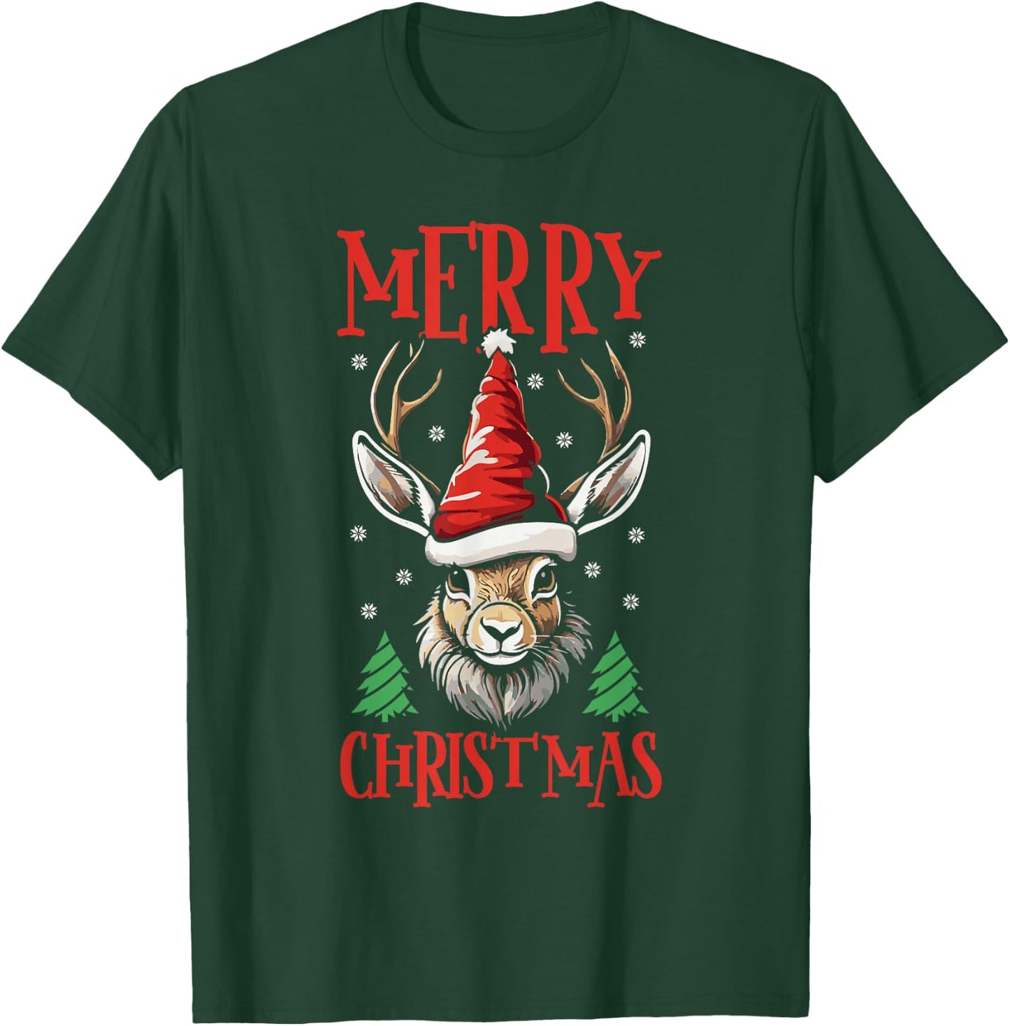 Jackalope Merry Christmas Xmas Jackalope T-Shirt - T-Shirt | Forest