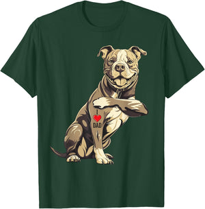 Pitbull I Love Dad Pit Bull Terrier Pettie Dog Owner Father T-Shirt - T-Shirt | Forest