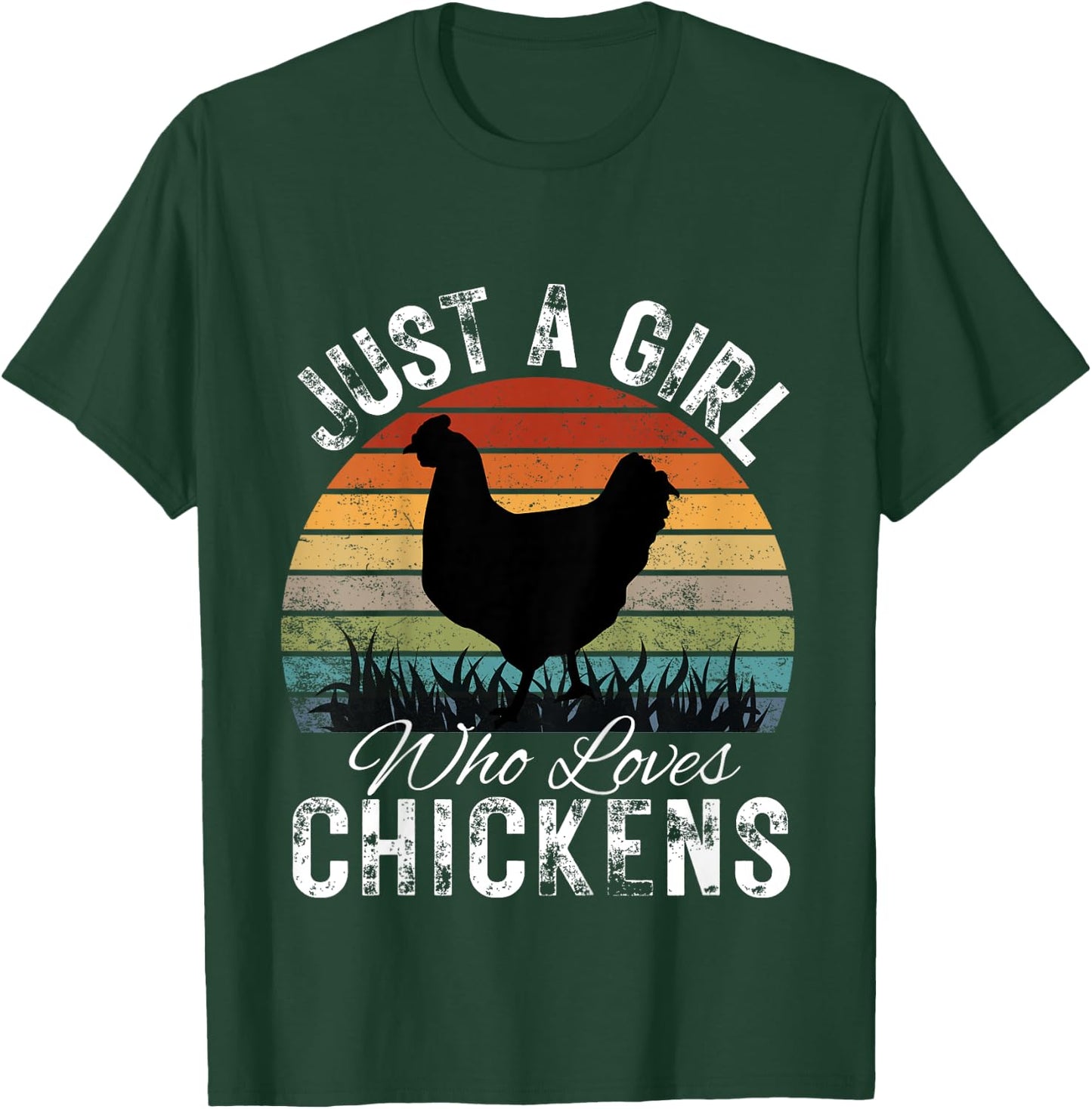 Kids Just A Girl Who Loves Chickens Funny Cute chicken Lover T-Shirt - T-Shirt | Forest