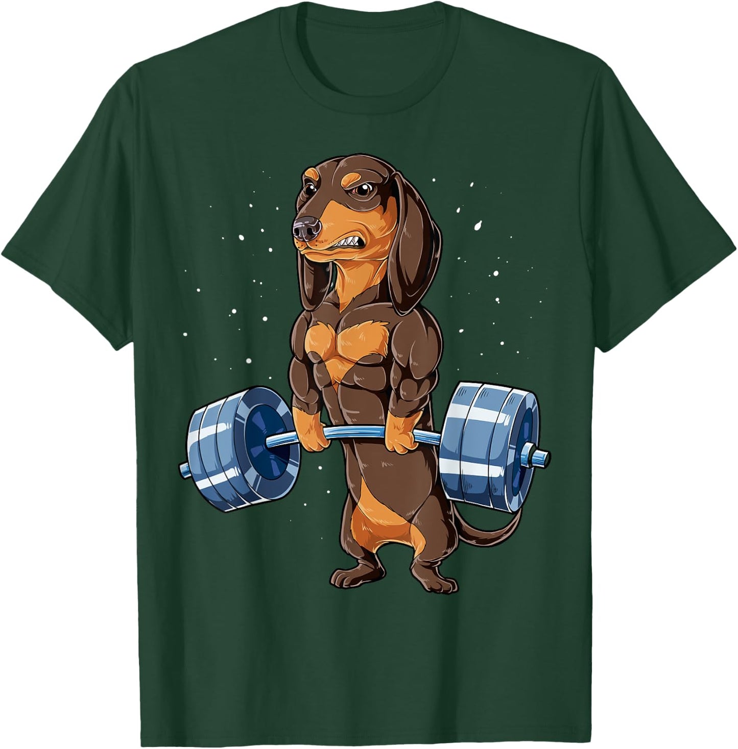 Dachshund Weightlifting Deadlift Men Fitness Gym Workout T-Shirt - T-Shirt | Forest