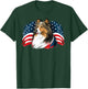 USA 4th Of July Sheltie Patriotic American Shetland Sheepdog Women Kids Men T-Shirt - T-Shirt | Forest