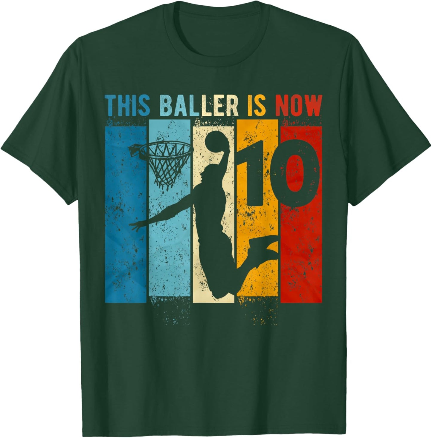 10 Year Old Basketball 10th Birthday Boy T-Shirt - T-Shirt | Forest