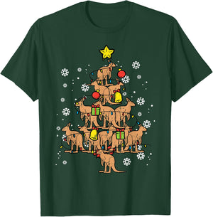 Kangaroo Christmas Tree Xmas Australian Summer Men Women T-Shirt - T-Shirt | Forest