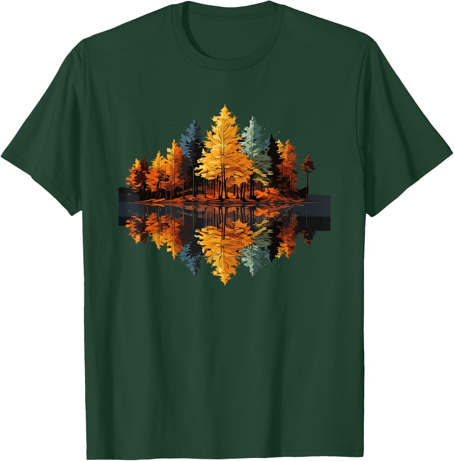 Nature Reflection Forest Trees Outdoor Wildlife T-Shirt - T-Shirt | Forest