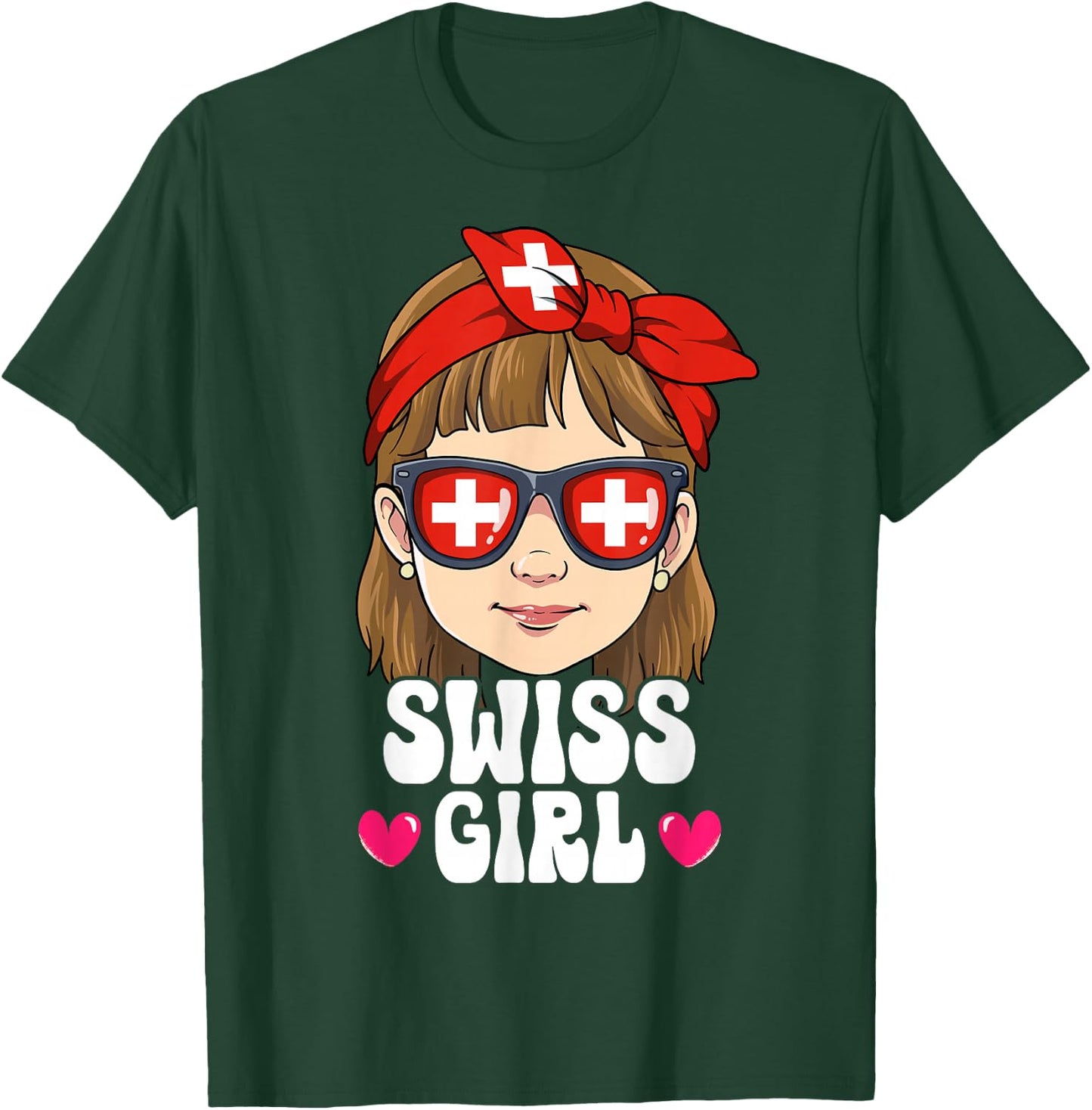 Swiss Girl Switzerland T-Shirt - T-Shirt | Forest