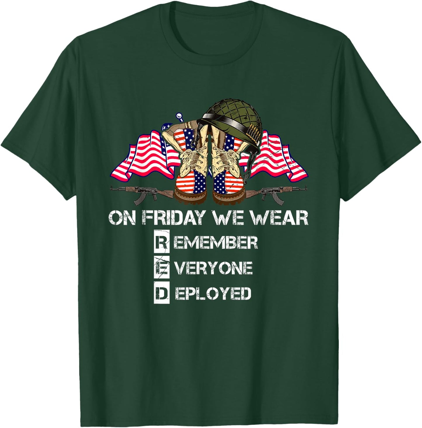 Soldier US Flag Until They Come Home Red Friday Support T-Shirt - T-Shirt | Forest