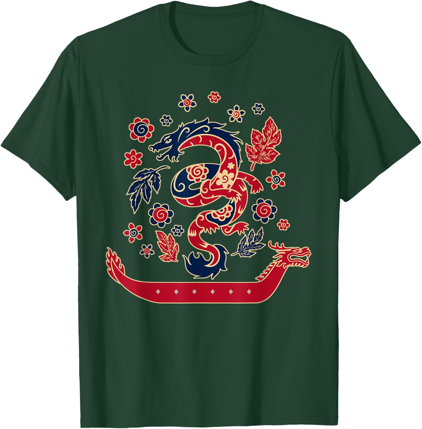Dragon Boat Racing Retro Look T-Shirt - T-Shirt | Forest