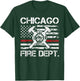 Chicago Illinois Fire Department Thin Red Line Fireman T-Shirt - T-Shirt | Forest